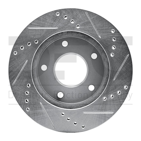 Dynamic Friction Co BRAKE ROTOR DRILLED AND SLOTTED SILVER 631-48005L